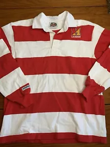 Vintage Rugby Wear Barbarian Shirt Men Size Medium Striped Haverford HS Logo - Picture 1 of 5