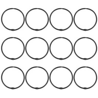 12 Pcs Hanging Roman Rod Rings Metal Circular Curtain Heavy Duty Shower Round - Image 1 of 4