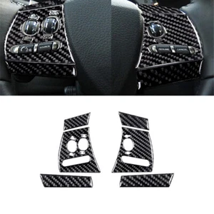 6Pcs For Jaguar XF 2009-11 Carbon Fiber Steering Wheel Button Panel Cover Trim - Picture 1 of 11
