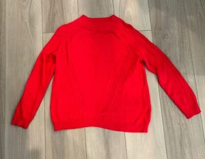 Nanette Lepore 100% 2-fädig Kaschmir Damen Pullover Gr. XL rot Weihnachten Urlaub - Bild 1 von 8