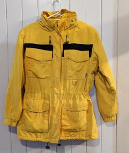 LL Bean Winter/Rain Jacket Womens M Yellow Waterproof Coat Windbreaker Full Zip - Picture 1 of 11
