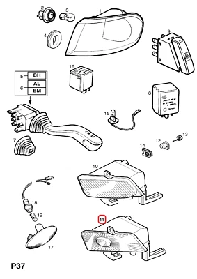Original GM/Vauxhall 90585029 Fog Lights Front Left Vectra B - image 1 of 4
