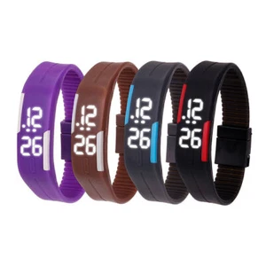 LED Display Waterproof Sports Watch Soft Silicone Sports Wrist Smart Watch Strap - Zdjęcie 1 z 23