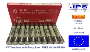 SIBA Fuse Fast Acting 500mA 70-065-63 F500mA 500V typ 189020 JPSF016 x 1/5/10 Z - Picture 1 of 8