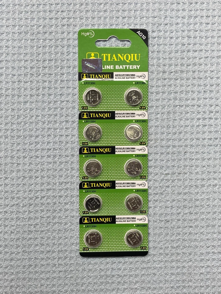 10 PACK AG10 L1130 SR1130W GP89A LR1131 G10 0%Hg ALKALINE WATCH REMOTE BATTERY - Image 1 of 1