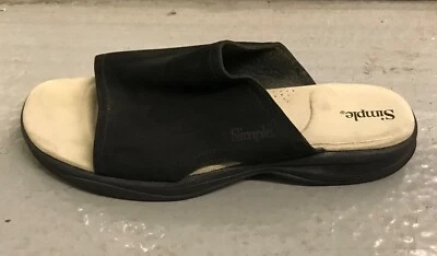 NEW Simple SANDALS Ladies Slides SIZE 11 M Suede Shoes BLACK Shoes - Image 1 of 3