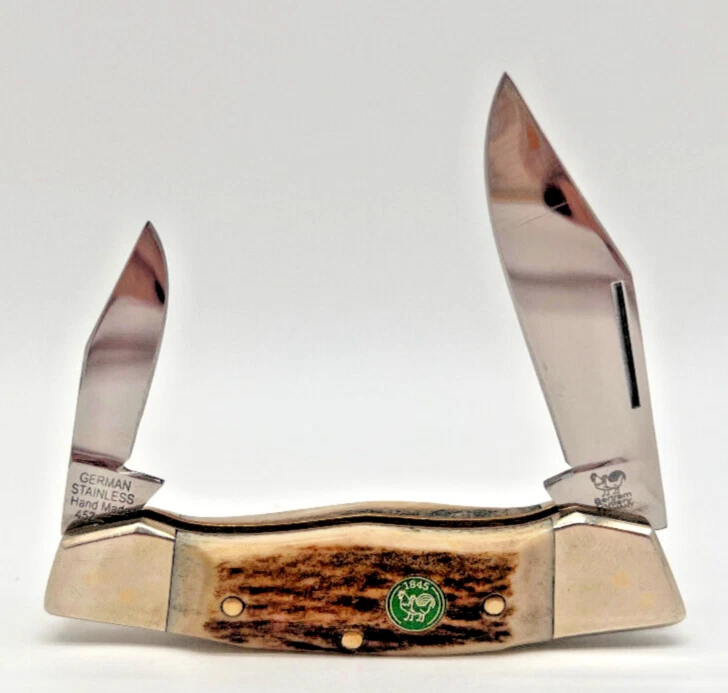 GALLINA Y GALLO ALEMANIA RARO CIERVO MANIJAS BUTTERBEAN 452-DS Foto 1 de 4