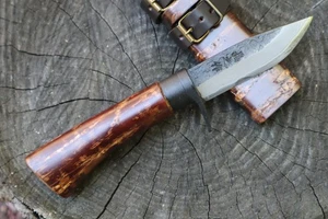 Masano Toyokuni Japan TKA-017 Sakura 3.34" Damascus Fixed Blade Hunting Knife - Picture 1 of 8