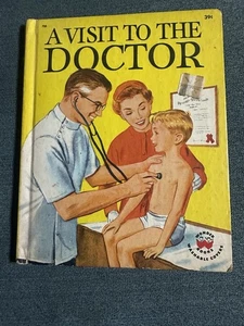 A Visit to The Doctor VINTAGE 1960 Childrens Wonder Book Washable Cover Rare - Picture 1 of 4