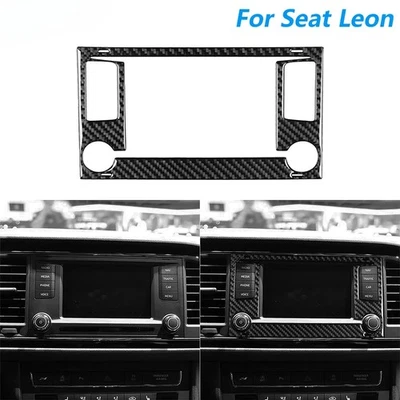 Panel de radio navegación control central de fibra de carbono para Seat Leon MK3 2017-2019 Foto 1 de 4