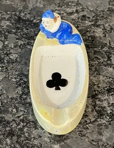 Art Deco Harlekin Pierrot Clown Japan Glanzkarte Mini Aschenbecher Schmuck Schale - Bild 1 von 4