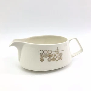 Vintage MCM Gailstyn Galecraft Golden Symphony GRAVY BOAT White Gold Atomic EUC - Picture 1 of 11