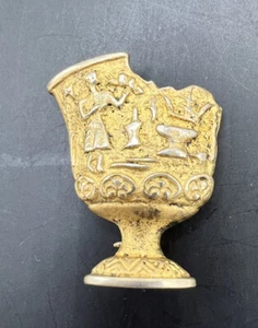 Prendedor de copa romana rota de plata 800 Vermeil vintage - Imagen 1 de 4