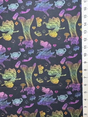 Alice in Wonderland Custom Fabric Fat Quarter 18”x28” Cotton Spandex - Image 1 of 2