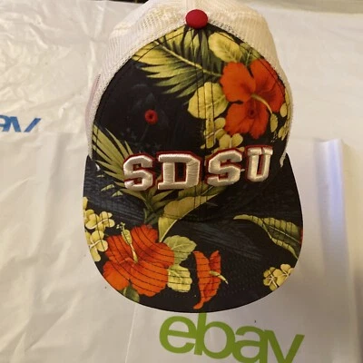 Vtg San Diego State Snapback Trucker Hat Cap Floral NCAA The Game Adult Adj - Image 1 of 4