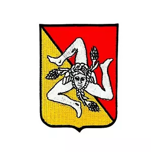 Patch toppe toppa ricamate termoadesiva bandiera sicilia trinacria - Bild 1 von 1
