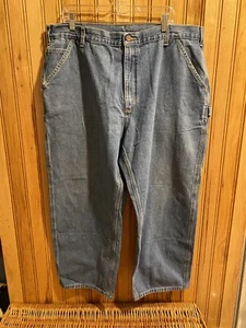 Carhartt Mens Jeans  40 X 26.5  Blue Denim Carpenter Original Dungaree Fit Work - Picture 1 of 10