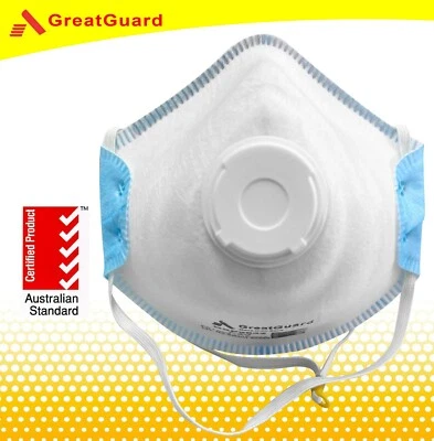 P2 N95 Face Mask Respirator Valved AS/NZS Certified Dust Flue Welding Painting - image 1 of 4