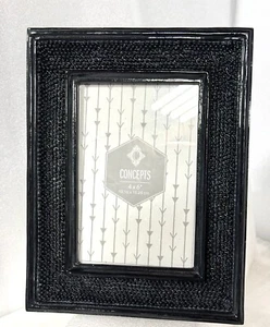 Concepts In Time Picture Frame 4x6 Black Textured See Pictures - Picture 1 of 7