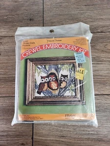 NEW Pauline Denham Crewel Embroidery Kit -3 Owls- 6040 Vintage 1973 - Picture 1 of 2
