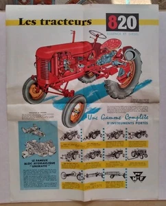 Original French Brochure Dépliant Affiche Tracteurs Massey Ferguson 820 Couleur - Foto 1 di 4