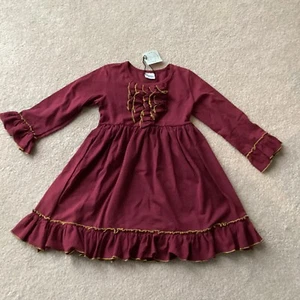 NWT LOVE ON HARLOW SMALLER GIRLS XXL DRESS, LONG SLEEVED, RUFFLE TRIM, DARLING - Picture 1 of 4