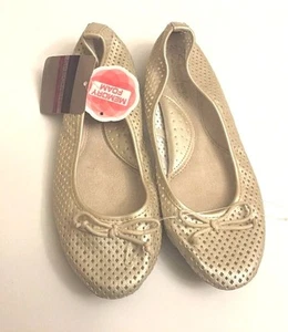 Zapatos planos de ballet Skechers para mujer talla 5 con espuma viscoelástica dorada - Imagen 1 de 5