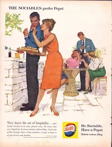 Vintage Print Ad -1960 The Sociables prefer Pepsi - Picture 1 of 1