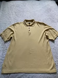 Tommy Bahama Men Silk Blended Short Sleeve Polo Shirt Light Mustard Size M - Picture 1 of 9