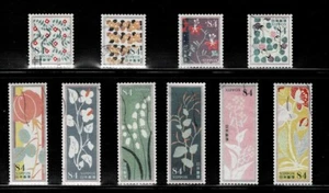 Japan 2022 Greetings Flowers in Daily Life 84Y Complete Used Set Sc# 4571 a-j - Picture 1 of 1