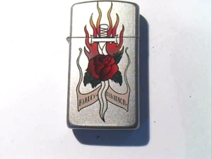 ZIPPO HARLEY DAVIDSON CIGARETTE POCKET LIGHTER Tatoo Slim Rose - Picture 1 of 7