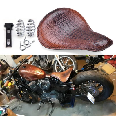 Aligator Motorcycle Spring Solo Seat For Harley Davidson Iron 883 Bobber Chopper - Image 1 of 4