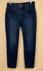 NYDJ Not Your Daughter Jeans Womens 8 Blue Legging Skinny Dark Wash Denim - Picture 1 of 6