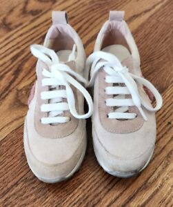 Bonpoint Blueberry Suede Lace Up Sneakers Powder Pink Size 30 Good Condition 