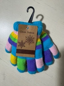 Girls Winter Gloves by James Paul Acrylic Knit Lined Warm Blue NWT Youth Size - Picture 1 of 1