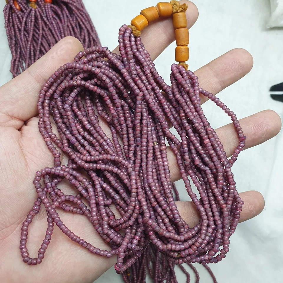 Collar Antiguo Dije Veneciano Cuentas Corazón Blanco Rosa Veneciano Foto 1 de 4