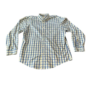 Brooks Brothers Mens XL Regent Non Iron Button Up Shirt Yellow Blue Checkerboard - Picture 1 of 12
