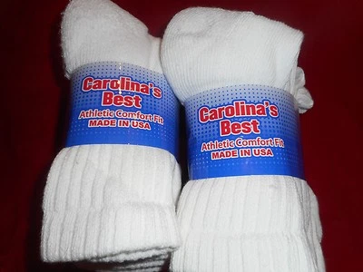 6 pares de calcetines medianos Carolina Best Heavy Weight 80 % algodón 9-11 EE. UU. Foto 1 de 4