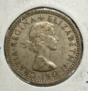1954 UK Great Britain Lucky Coin 6 pence Tudor Rose Shamrock Thistle Leek Floral - Picture 1 of 4