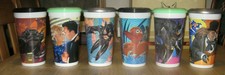 1992 Batman Returns McDonalds Plastic Cup Set of 6 With Lids - Coke
