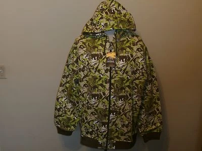 ТОЛСТОВКА С КАПЮШОНОМ охотничий принт верхняя игровая площадка полный молнии кофе хлопок и поли мужчин M - Изображение 1 из 4