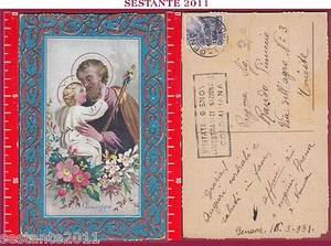 A50 SANTINO HOLY CARD CARTOLINA S. SAN GIUSEPPE CON GESù BAMBINO  - Picture 1 of 1