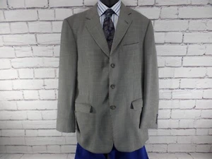 Burberry Mens 42L Houndstooth Sport Coat Suit Jacket 3 Button Front USA London - Picture 1 of 11