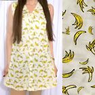 Milly banana print white cotton shirt dress M Summer 