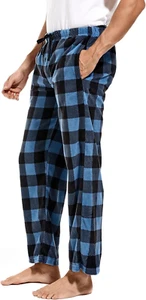 1Pack or 3Pack Mens PJ Pajama Pants Bottoms Fleece Lounge Pants Sleepwear Plaid - Picture 1 of 12