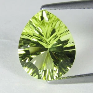 5.03Cts Brazilian Natural Lemon Quartz Pear Can cave Cut Collection Gem REF VDO - Picture 1 of 3