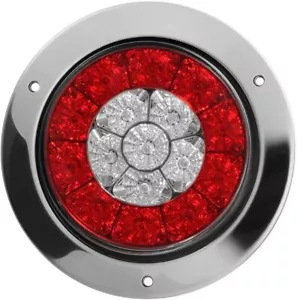 2x Luces traseras redondas de 4" para remolque camión RV luz de marcha de freno de parada de 16 LED - Imagen 1 de 9