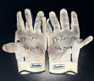 Jose Ramirez Cleveland Guardians Dirty Game Used Batting Gloves 2024 Inscribed - Picture 1 of 2
