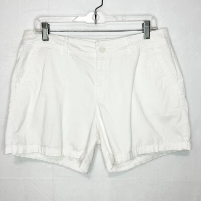Liz Claiborne Flat Front Chino Bermuda White Shorts Size 8 (32x4.5) Stretch - Image 1 of 4
