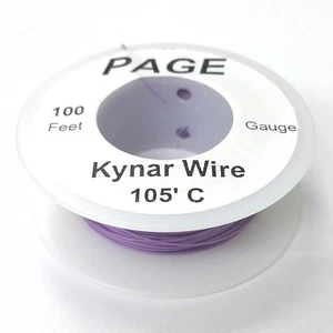 100' Page 28AWG VIOLET KYNAR Filo Isolato Avvolgente 100 Piedi Rotolo Made In USA - Foto 1 di 1